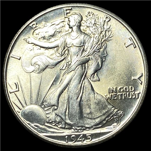 1945-D Silver Half Dollar GEM BU