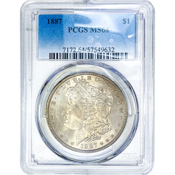 1887 Morgan Silver Dollar PCGS MS64