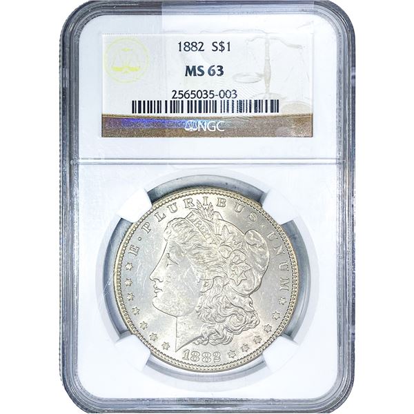 1882 Morgan Silver Dollar NGC MS63