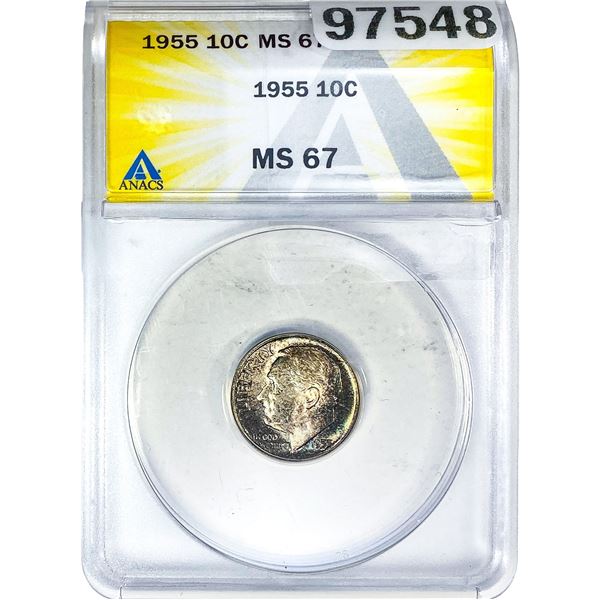 1955 Roosevelt Dime ANACS MS67