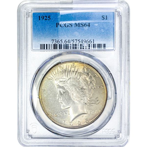 1925 Silver Peace Dollar PCGS MS64