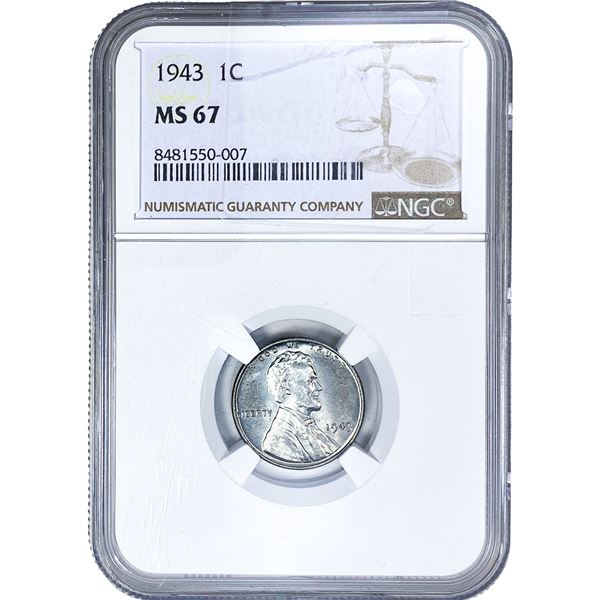 1943 Wheat Cent NGC MS67