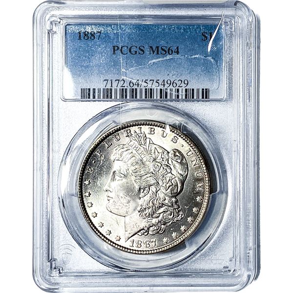 1887 Morgan Silver Dollar PCGS MS64