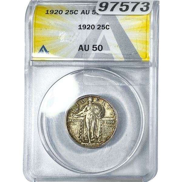 1920 Standing Liberty Quarter ANACS AU50
