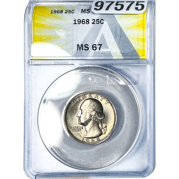1968 Washington Silver Quarter ANACS MS67