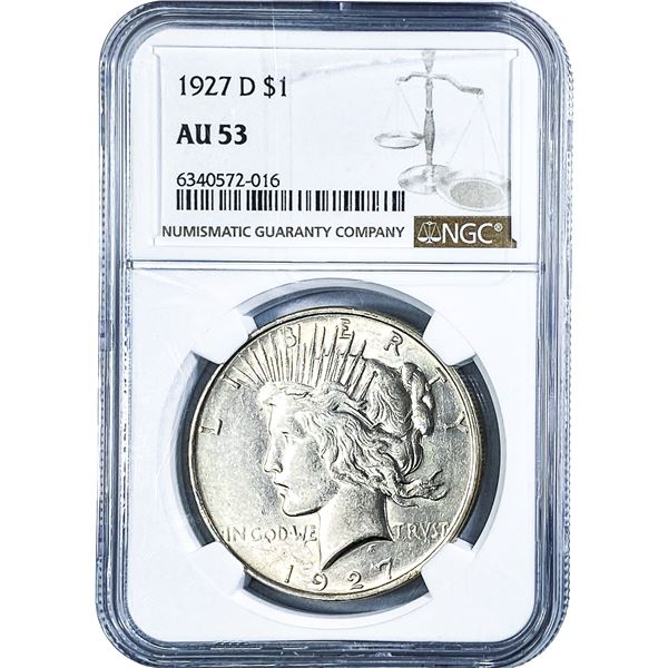 1927-D Silver Peace Dollar NGC AU53