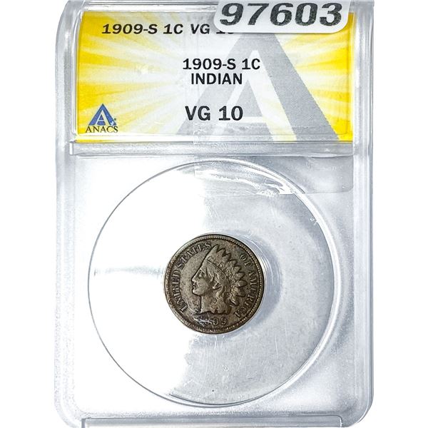 1909-S Indian Head Cent ANACS VG10