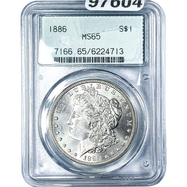 1886 Morgan Silver Dollar PCGS MS65