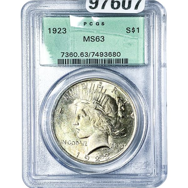 1923 Silver Peace Dollar PCGS MS63