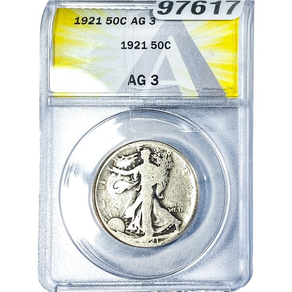 1921 Walking Liberty Half Dollar ANACS AG3