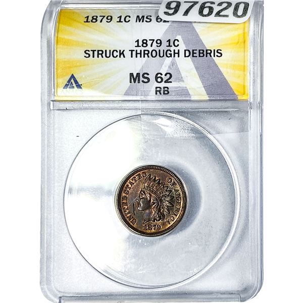 1879 Indian Head Cent ANACS MS62 RB