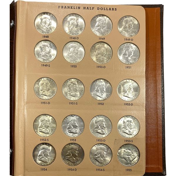 1948-1963 Franklin Half Dollars Album 37 Coins
