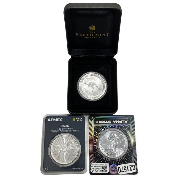[3 Coins] 2025-2026 Various $1 Silver Coins 1 oz