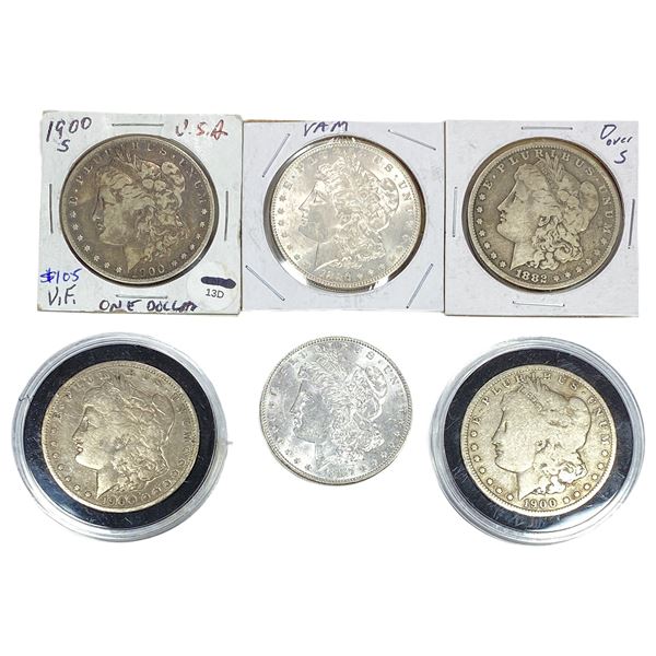 [6 Coins] 1882-1900 Morgan Silver Dollar