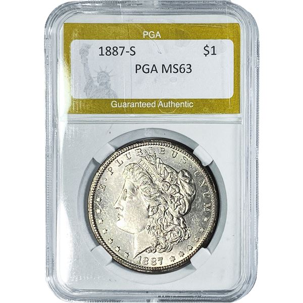1887-S Morgan Silver Dollar PGA MS63