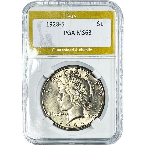 1928-S Silver Peace Dollar PGA MS63