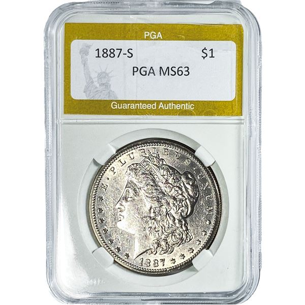 1887-S Morgan Silver Dollar PGA MS63