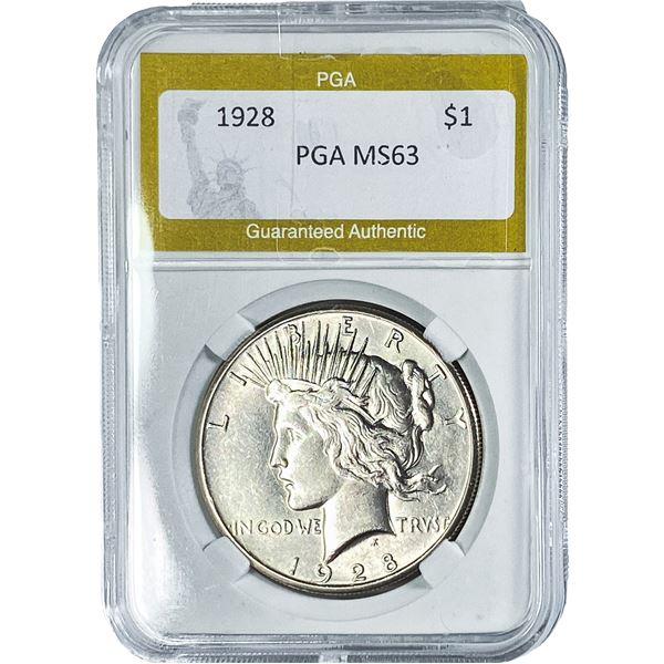 1928 Silver Peace Dollar PGA MS63