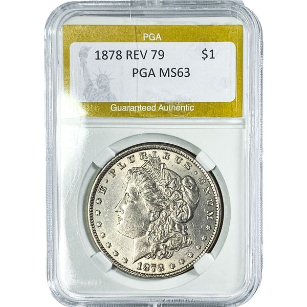 1878 Rev. 79 Morgan Silver Dollar PGA MS63
