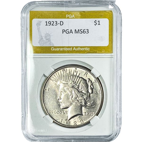 1923-D Silver Peace Dollar PGA MS63