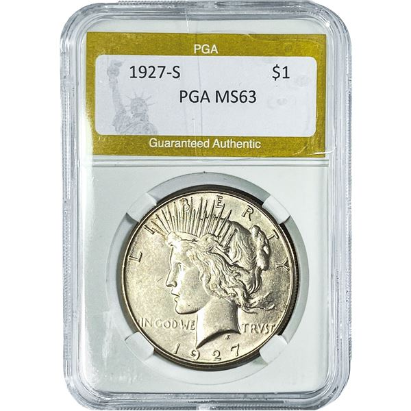 1927-S Silver Peace Dollar PGA MS63