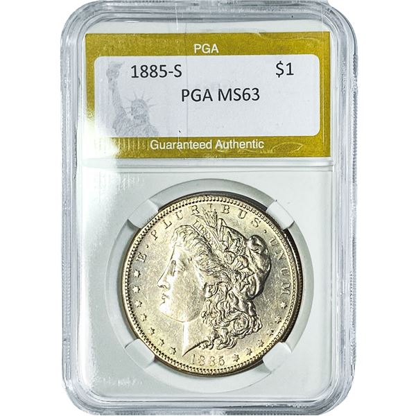 1885-S Morgan Silver Dollar PGA MS63