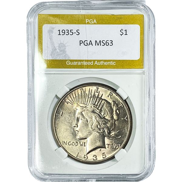 1935-S Silver Peace Dollar PGA MS63