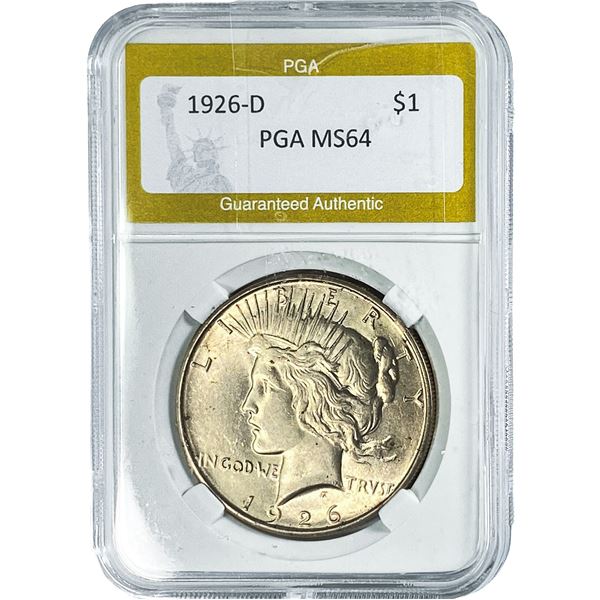 1926-D Silver Peace Dollar PGA MS64