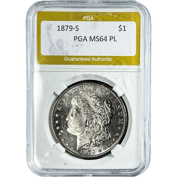 1879-S Morgan Silver Dollar PGA MS64 PL