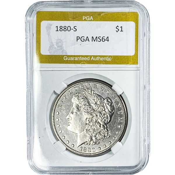 1880-S Morgan Silver Dollar PGA MS64