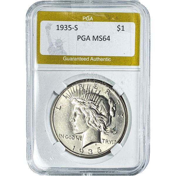 1935-S Silver Peace Dollar PGA MS64
