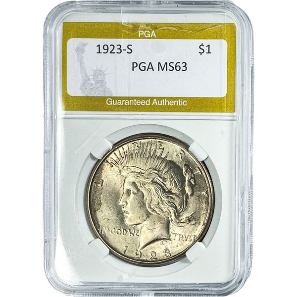 1923-S Silver Peace Dollar PGA MS63