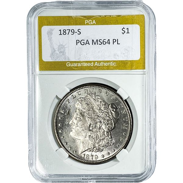 1879-S Morgan Silver Dollar PGA MS64 PL