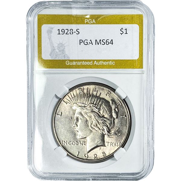 1928-S Silver Peace Dollar PGA MS64
