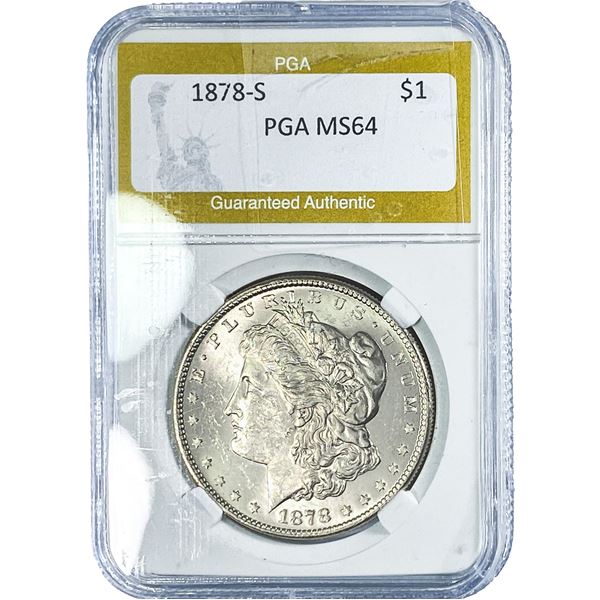 1878-S Morgan Silver Dollar PGA MS64