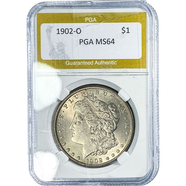 1902-O Morgan Silver Dollar PGA MS64