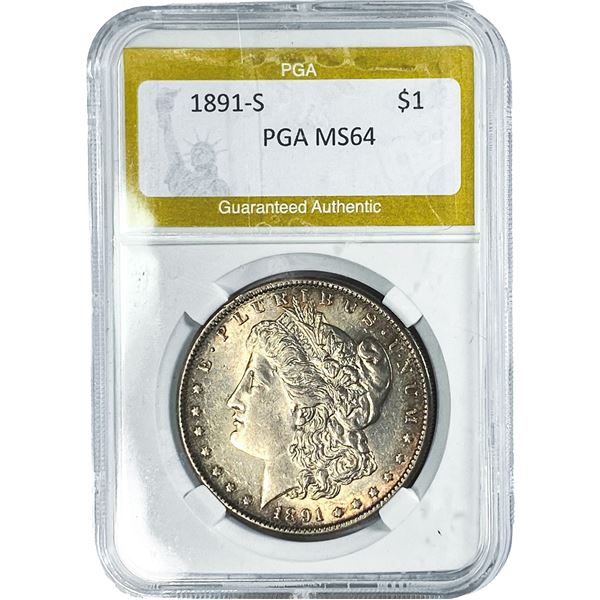 1891-S Morgan Silver Dollar PGA MS64