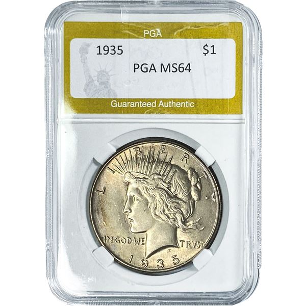 1935 Silver Peace Dollar PGA MS64
