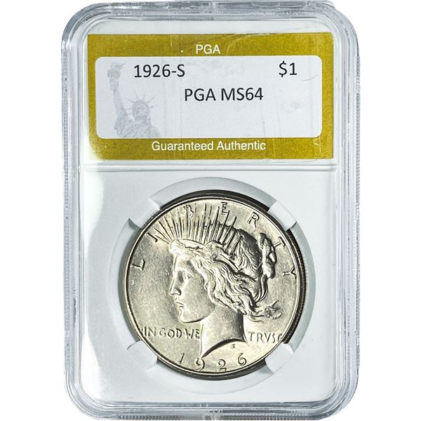 1926-S Silver Peace Dollar PGA MS64