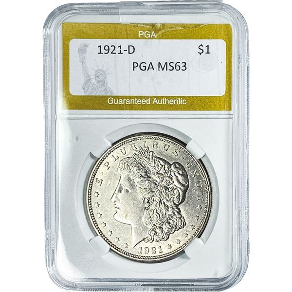 1921-D Morgan Silver Dollar PGA MS63