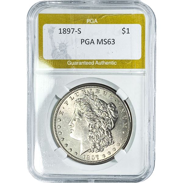 1897-S Morgan Silver Dollar PGA MS63