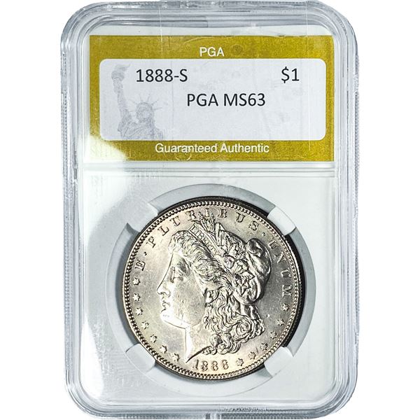 1888-S Morgan Silver Dollar PGA MS63