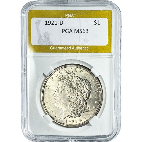 1921-D Morgan Silver Dollar PGA MS63