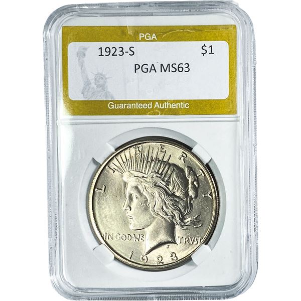 1923-S Silver Peace Dollar PGA MS63