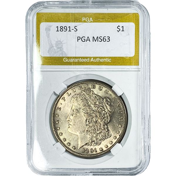 1891-S Morgan Silver Dollar PGA MS63