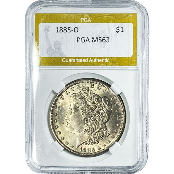 1885-O Morgan Silver Dollar PGA MS63