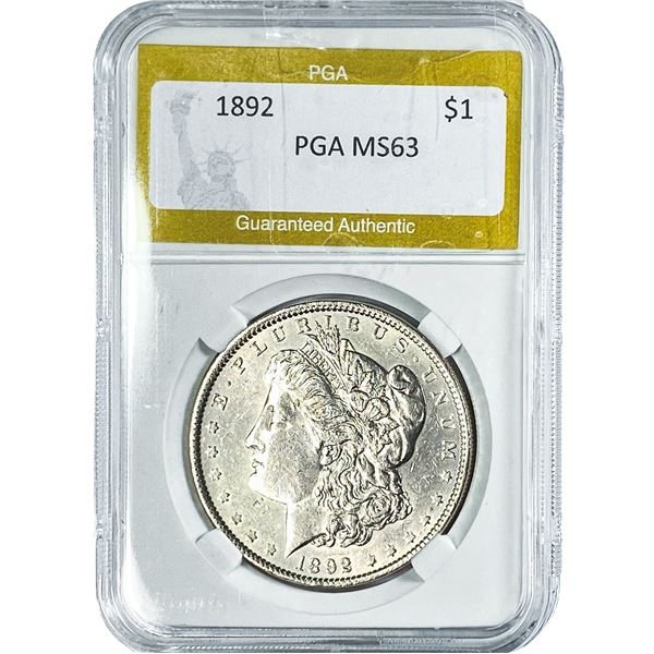 1892 Morgan Silver Dollar PGA MS63