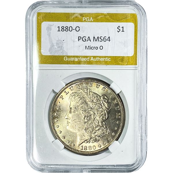 1880-O Morgan Silver Dollar PGA MS64 Micro O
