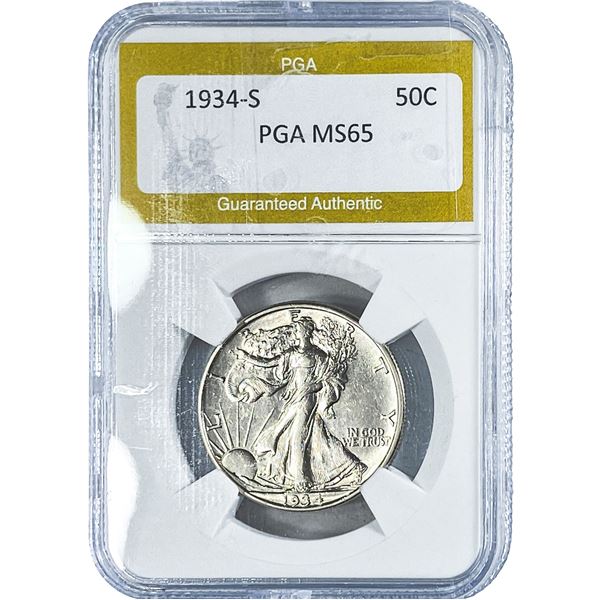 1934-S Walking Liberty Half Dollar PGA MS65