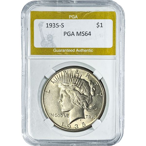 1935-S Silver Peace Dollar PGA MS64